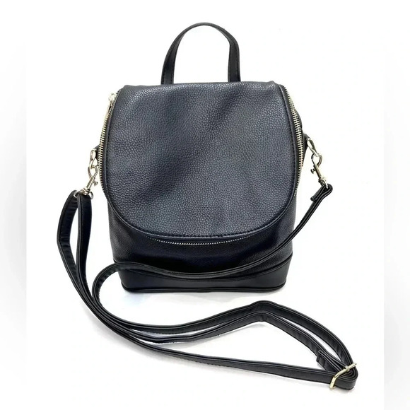 Backpack Convertible Crossbody A New Day Black Small Purse Adjustable Strap Zip - Picture 1 of 6